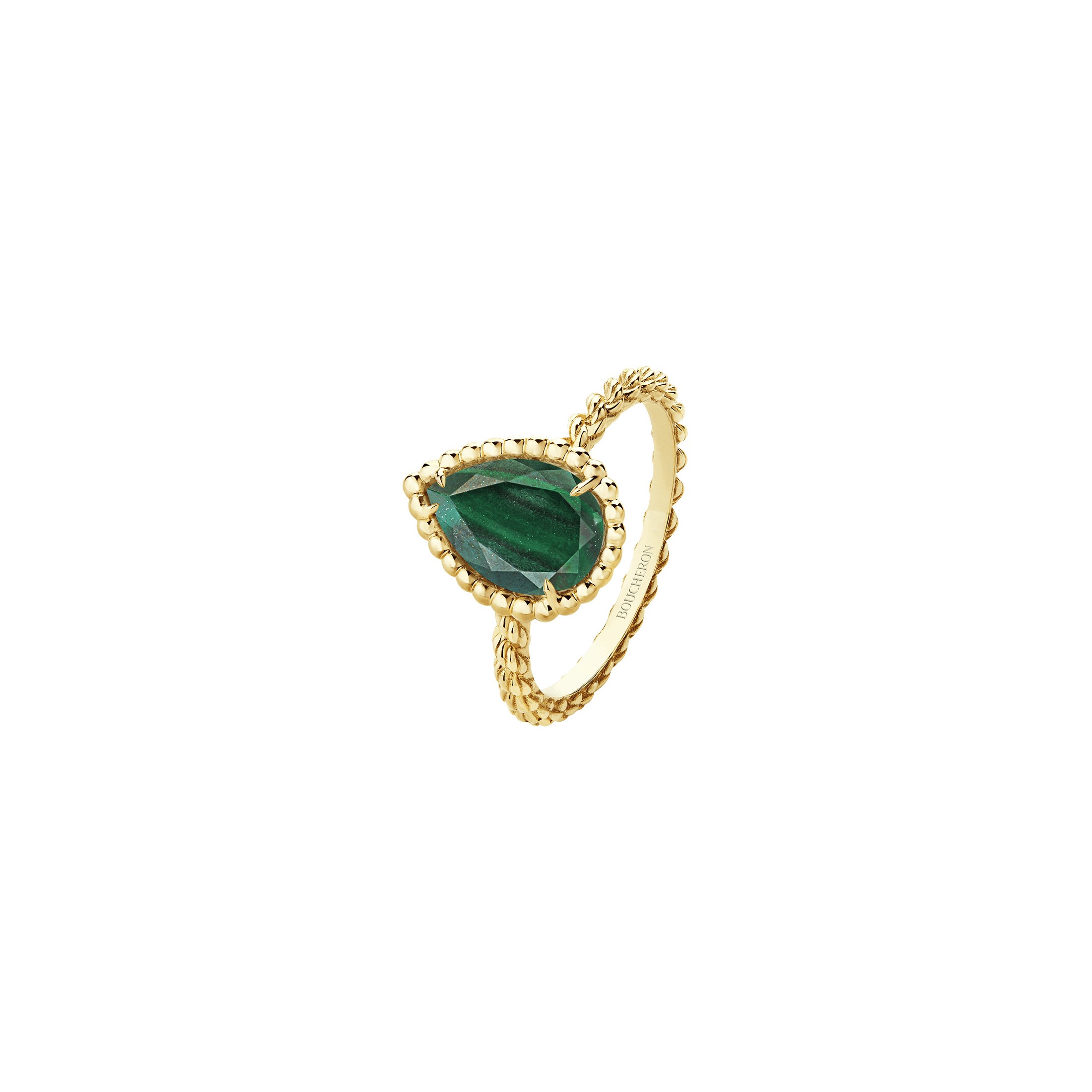 Boucheron Serpent Bohème ring yellow gold and malachite Lepage