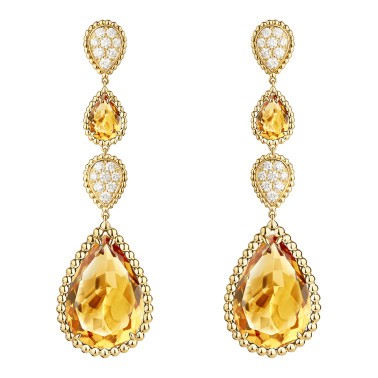 Pendants d'oreilles Boucheron Serpent Bohème en or jaune citrine et diamants JCO01279