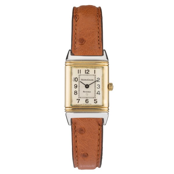 Montre Jeager-LeCoultre Reverso Lady quartz or et acier 27 x 19 mm 1990s' 