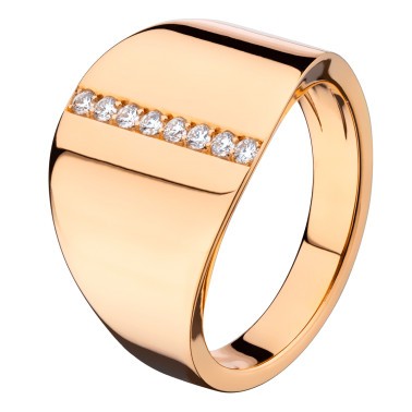 Bague Riviera en or rose et ligne de diamants