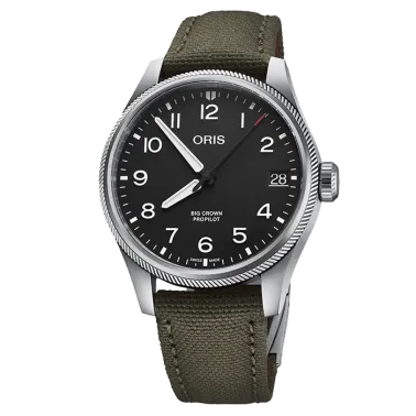 Montre Oris Aviation Big Crown Propilot Big Date automatique cadran noir bracelet textile 41 mm