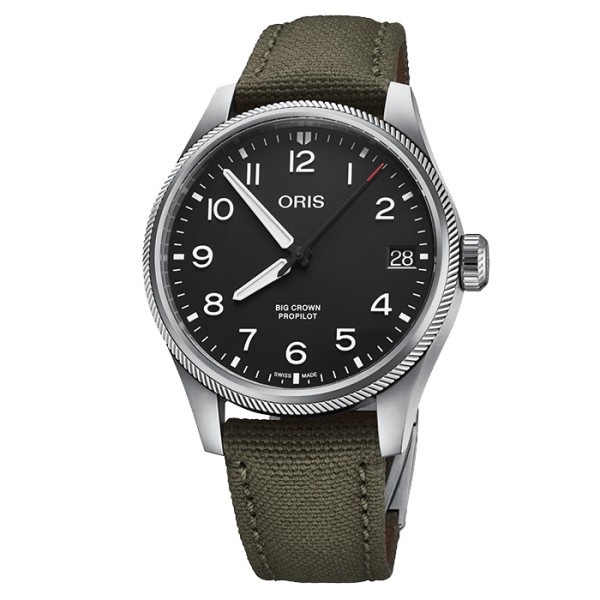 Montre Oris Aviation Big Crown Propilot Big Date automatique cadran noir bracelet textile 41 mm