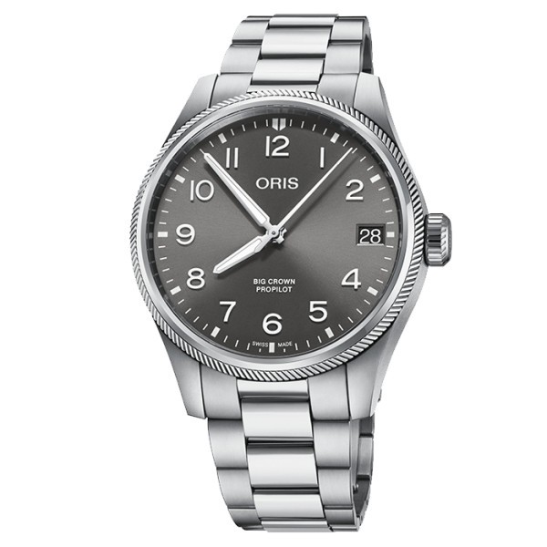 Oris Aviation Big Crown Propilot Big Date watch automatic grey dial steel bracelet 41 mm
