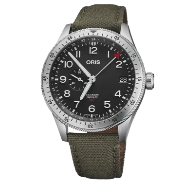 Oris Aviation Big Crown Propilot Timer GMT watch automatic black dial 44 mm