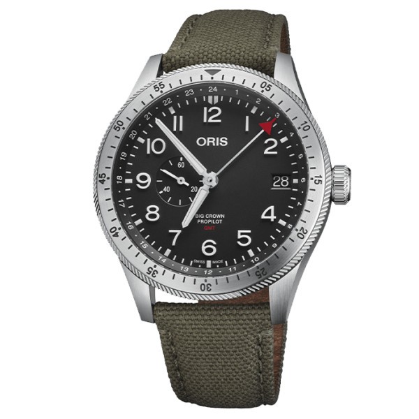 Oris Aviation Big Crown Propilot Timer GMT watch automatic black dial 44 mm