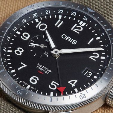 Oris Aviation Big Crown Propilot Timer GMT watch automatic black dial 44 mm