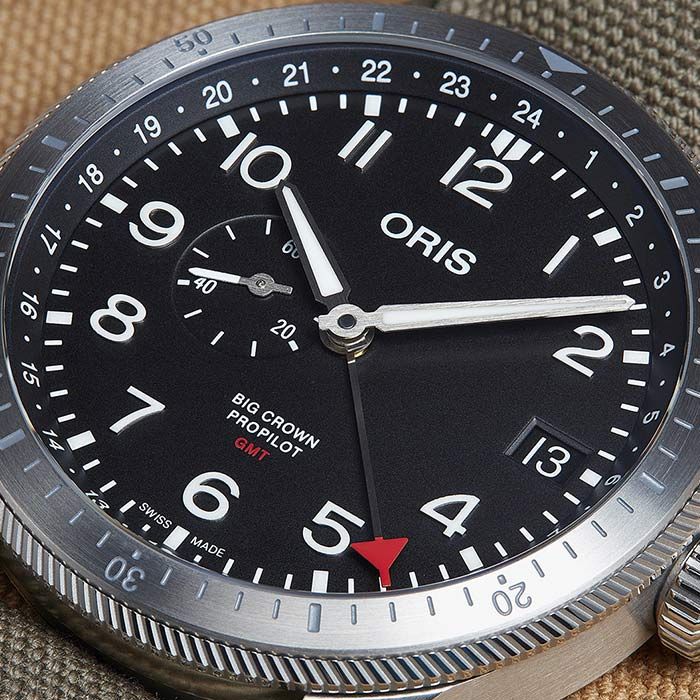 Oris Aviation Big Crown Propilot Timer GMT watch automatic black dial 44 mm