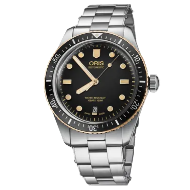 Montre Oris Plongée Divers Sixty-Five automatique cadran noir bracelet acier 40 mm