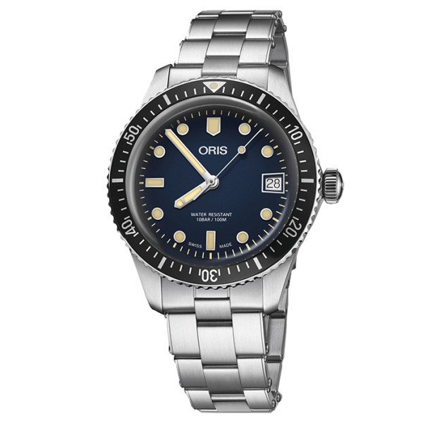 Oris Plongée Divers Sixty-Five automatic watch blue dial steel bracelet 36 mm