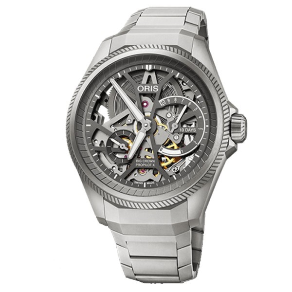Oris Aviation Big Crown Propilot X Caliber 115 watch skeleton dial titanium bracelet 44 mm