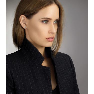 Boucles d'oreilles Messika Joy en or blanc et diamants ronds