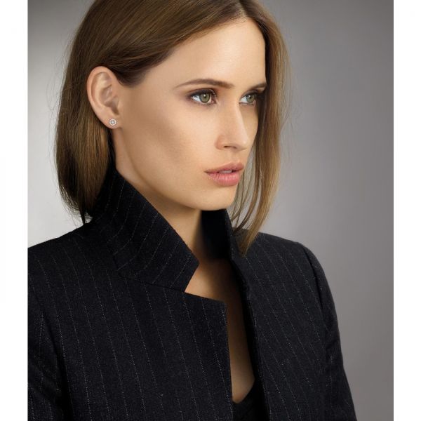 Boucles d'oreilles Messika Joy en or blanc et diamants ronds