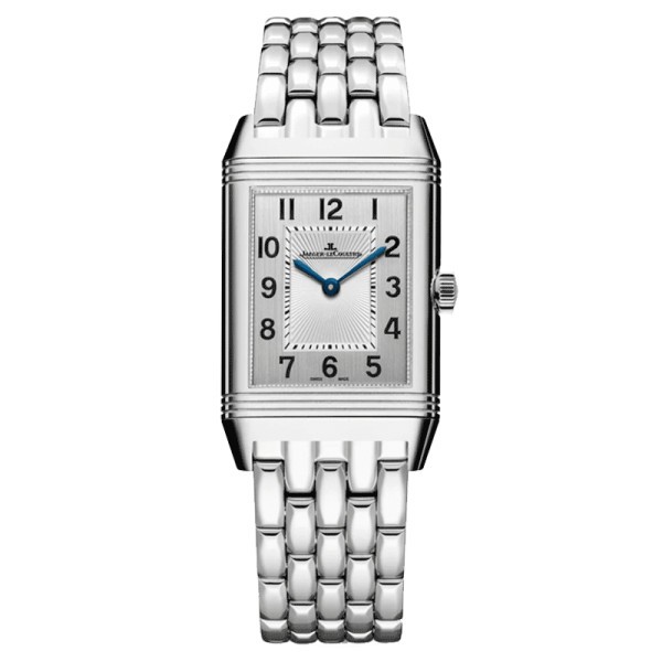 Montre Jaeger LeCoultre Reverso Classic Medium Duetto automatique cadran argent bracelet acier