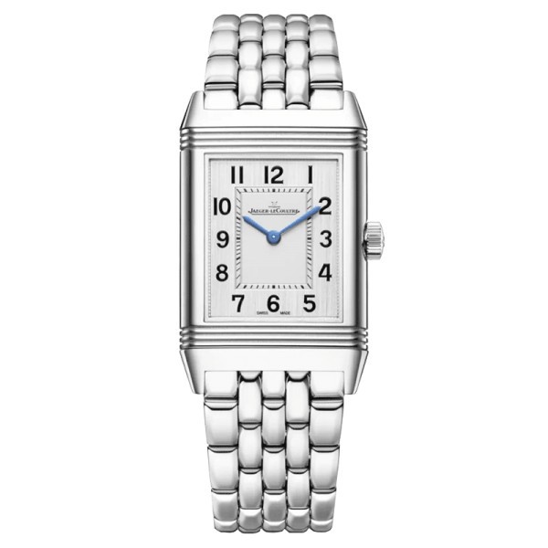 Jaeger LeCoultre Reverso Classic Medium Thin quartz watch silver dial stainless steel bracelet