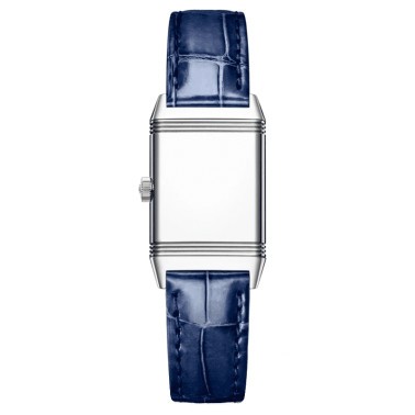 Jaeger LeCoultre Reverso Classic Small automatic watch silver dial blue leather strap