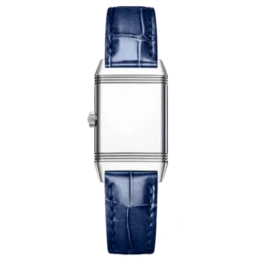 Jaeger LeCoultre Reverso Classic Small automatic watch silver dial blue leather strap