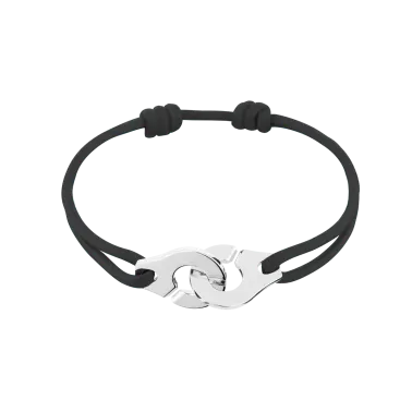 Bracelet Dinh Van Menottes R12 en argent sur cordon