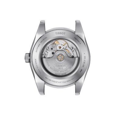 Montre Tissot T-Gold Gentleman Powermatic 80 silicium cadran argenté bracelet acier 42 mm