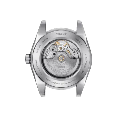 Montre Tissot T-Gold Gentleman Powermatic 80 silicium cadran argenté bracelet acier 42 mm