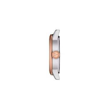Montre Tissot T-Classic Dream Lady quartz acier PVD doré rose cadran blanc bracelet acier 28 mm
