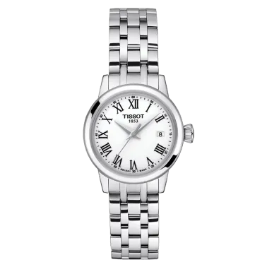 Montre Tissot T-Classic Dream Lady quartz cadran blanc bracelet acier 28 mm