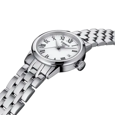Tissot T-Classic Dream Lady quartz watch white dial steel bracelet 28 mm