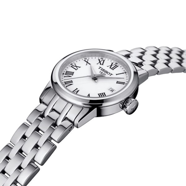 Tissot T-Classic Dream Lady quartz watch white dial steel bracelet 28 mm