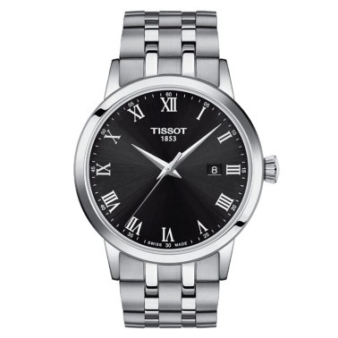 Montre Tissot T-Classic Dream Gent quartz cadran noir bracelet acier 42 mm