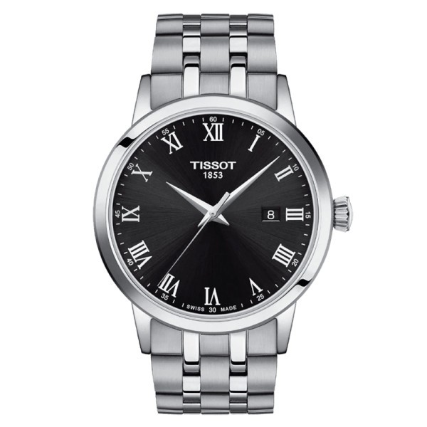 Tissot T-Classic Dream Gent quartz watch black dial steel bracelet 42 mm