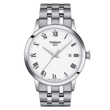 Tissot T-Classic Dream Gent quartz watch white dial steel bracelet 42 mm