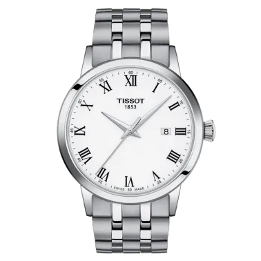 Tissot T-Classic Dream Gent quartz watch white dial steel bracelet 42 mm