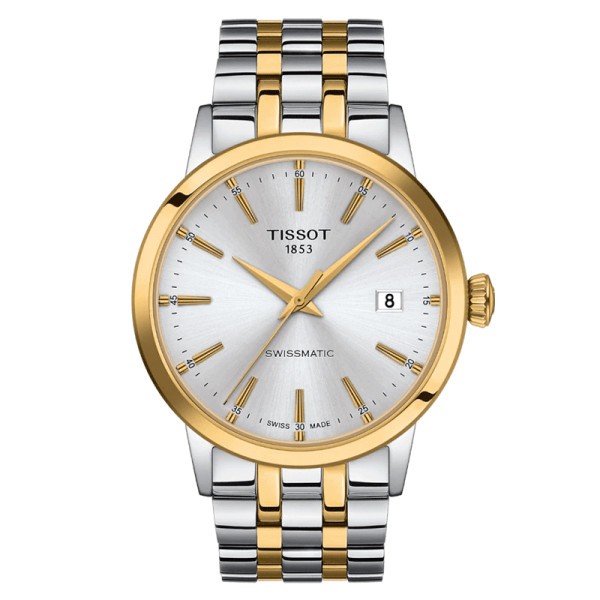 Tissot T-Classic Dream Swissmatic watch PVD gold-plated steel gold dial stainless steel bracelet 42 mm