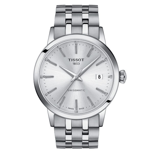 Tissot T-Classic Dream Swissmatic watch silver dial steel bracelet 42 mm