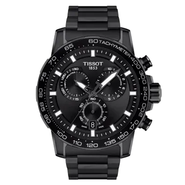 Montre Tissot T-Sport Supersport Chrono quartz acier PVD noir cadran noir bracelet acier 45,5 mm T125.617.33.051.00