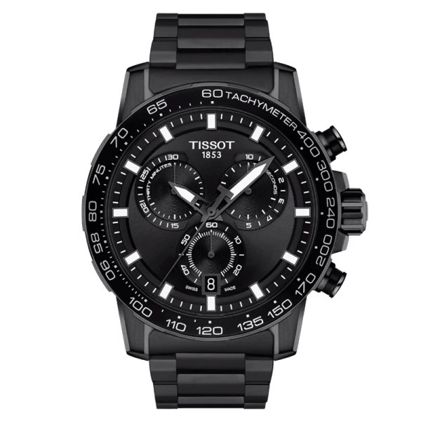 Montre Tissot T-Sport Supersport Chrono quartz acier PVD noir cadran noir bracelet acier 45,5 mm T125.617.33.051.00