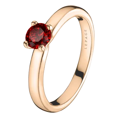 Solitaire Lepage Evidence en or rose rubis brillant - Soldat