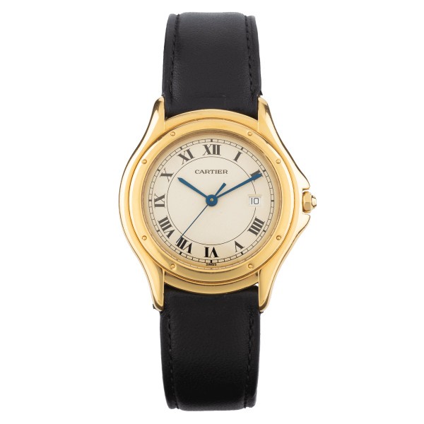 Cartier Cougar quartz yellow gold watch 32 mm 1980s