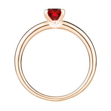 Solitaire Lepage Evidence en or rose rubis brillant - Front