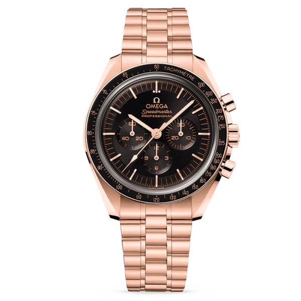 Montre Omega Speedmaster Moonwatch Professional Chronographe Co-Axial Master Chronometer or rose Sedna 42 mm