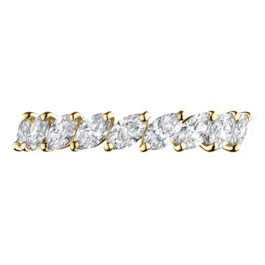Alliance Lepage Suzanne en or jaune et diamants taille navette