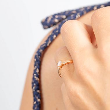 Solitaire Lepage Evidence en or jaune diamant brillant