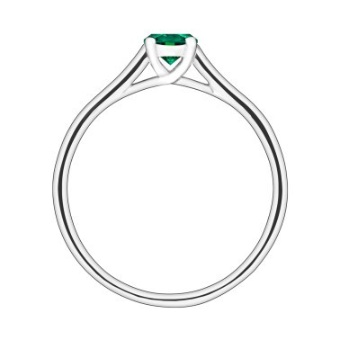 Solitaire Lepage Jackie en or blanc et émeraude