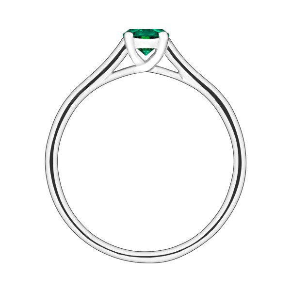 Solitaire Lepage Jackie en or blanc et émeraude