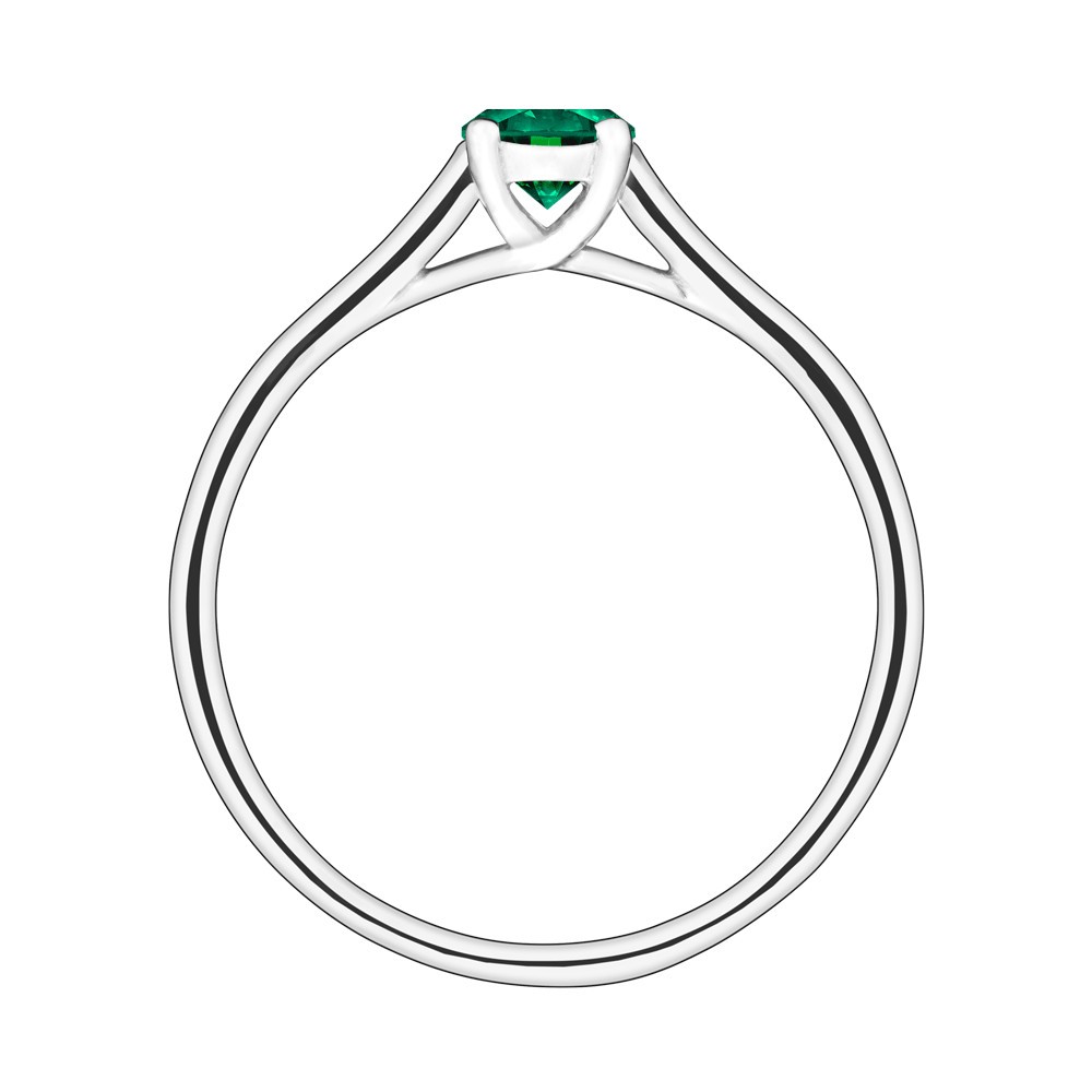 Solitaire Lepage Jackie en or blanc et émeraude