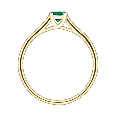 Solitaire Lepage Jackie en or jaune et émeraude