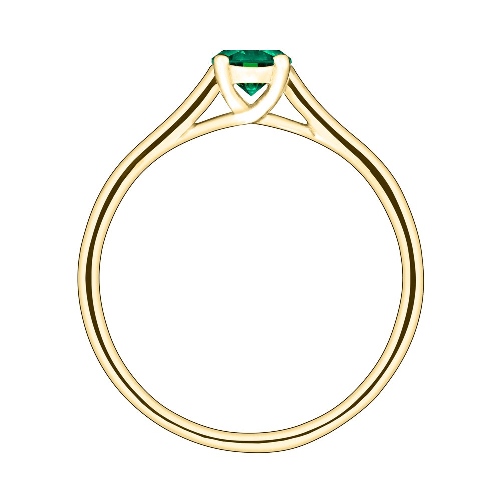 Solitaire Lepage Jackie en or jaune et émeraude