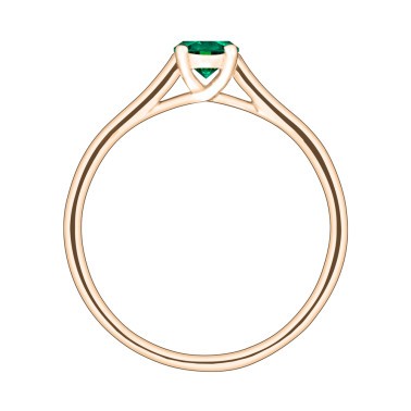 Solitaire Lepage Jackie en or rose et émeraude