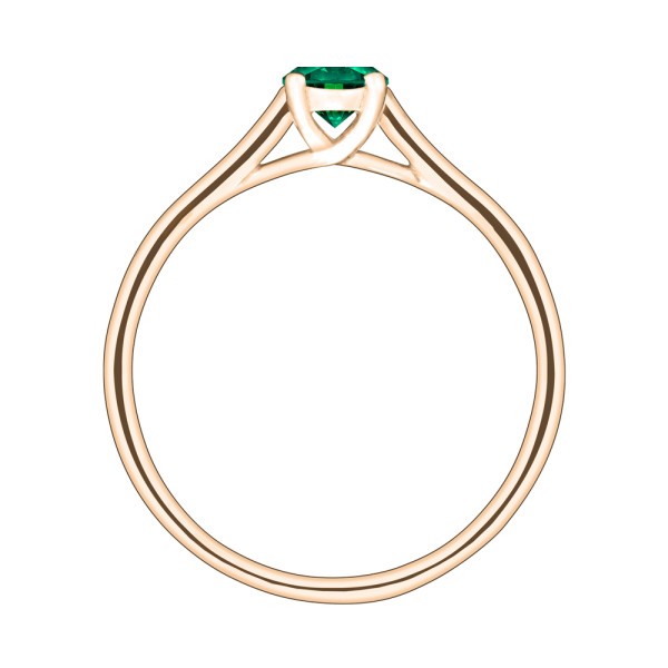 Solitaire Lepage Jackie en or rose et émeraude