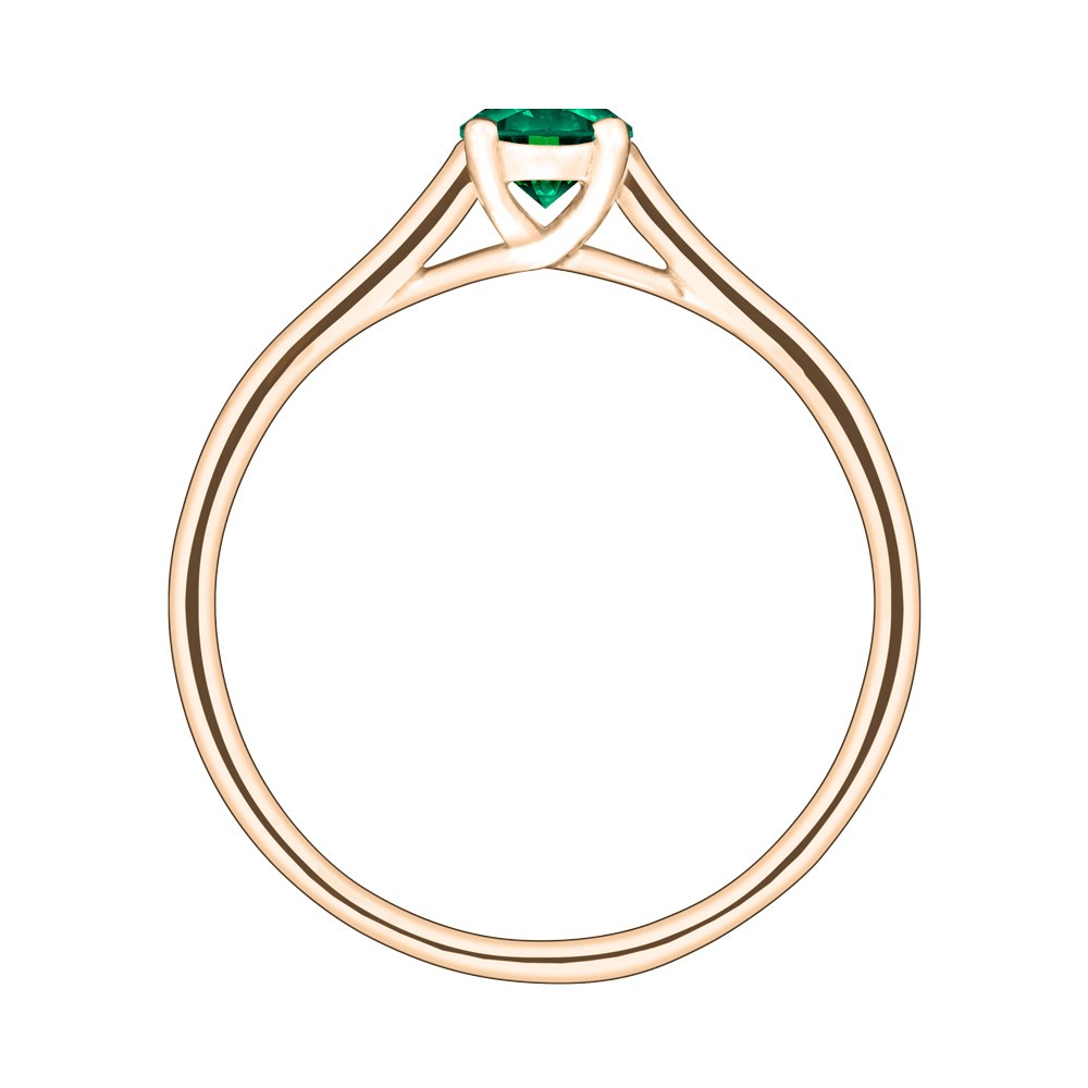 Solitaire Lepage Jackie en or rose et émeraude