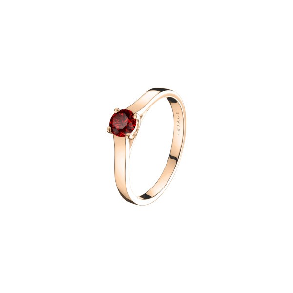 Solitaire Lepage Jackie en or rose et rubis